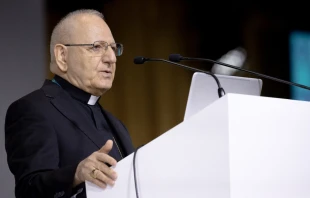 Iraqi Cardinal Louis Raphaël Sako speaks at the International Eucharistic Congress in Budapest, Hungary, Sept. 7, 2021. Daniel Ibáñez/CNA.